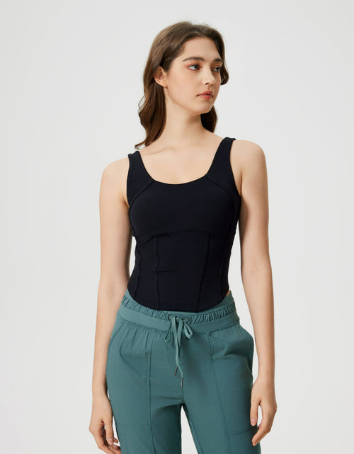 Load image into Gallery viewer, Millennia Round Neck Wide Strap Active Tank with Detachable Chest Pads
