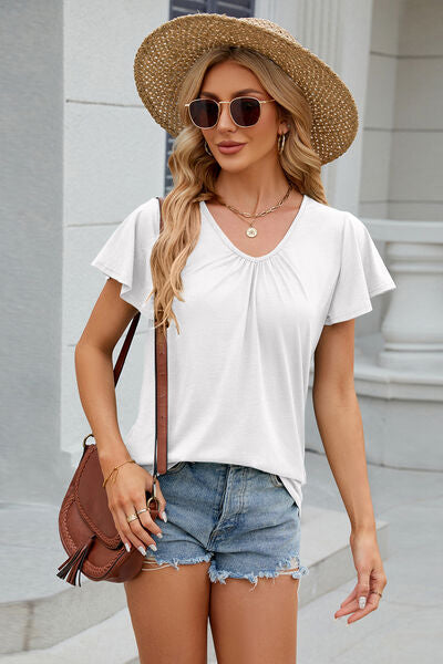 Load image into Gallery viewer, V-Neck Short Sleeve T-Shirt
