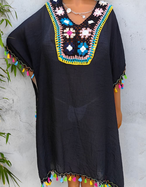 Load image into Gallery viewer, Tassel Detail Embroidery Dress
