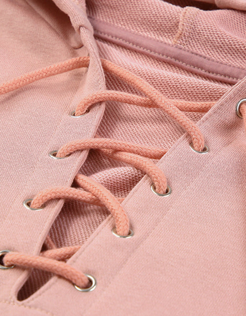 Load image into Gallery viewer, Lace Up Long Sleeve Hoodie
