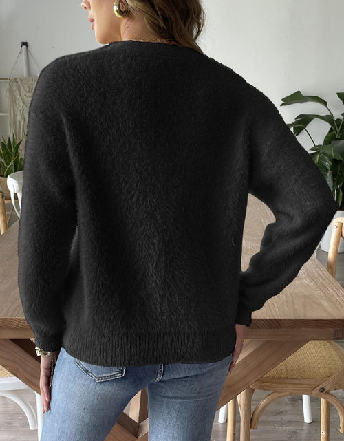 Load image into Gallery viewer, Button Up V-Neck Long Sleeve Cardigan
