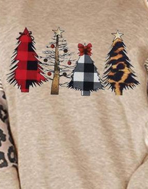 Load image into Gallery viewer, Christmas Tree Graphic Striped Long Sleeve Sweatshirt

