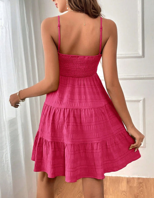 Load image into Gallery viewer, Tiered Smocked Square Neck Cami Dress
