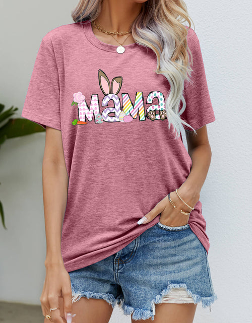 Load image into Gallery viewer, Easter MAMA Graphic Round Neck T-Shirt
