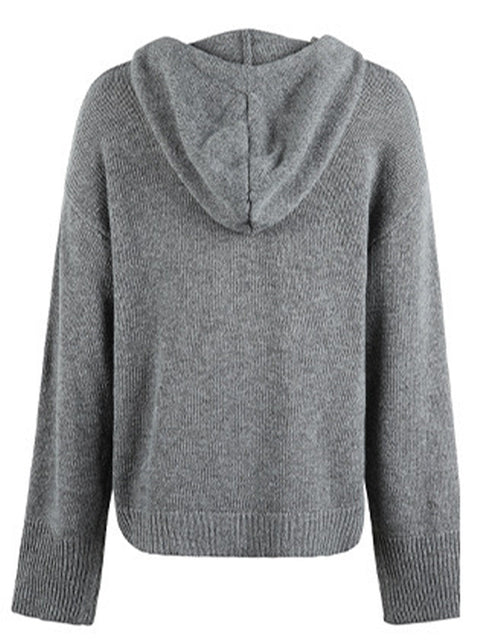 Load image into Gallery viewer, Drawstring Button Up Hooded Cardigan
