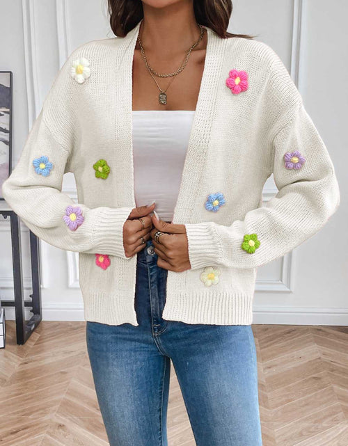Load image into Gallery viewer, Floral Long Sleeve Open Front Cardigan
