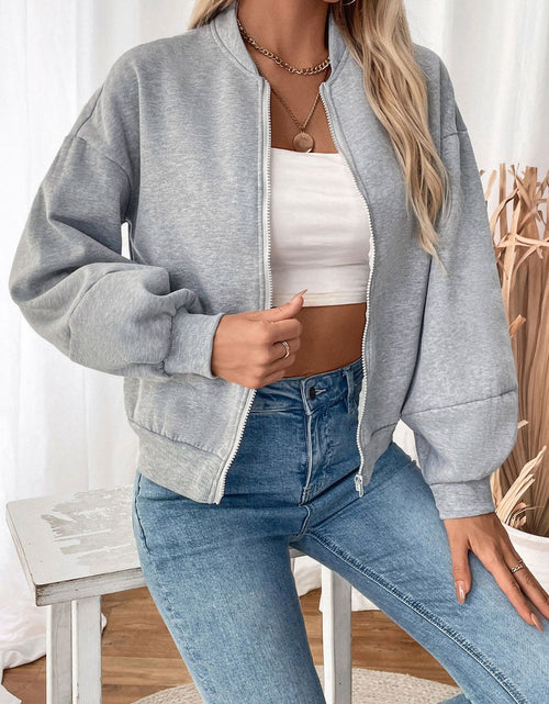 Load image into Gallery viewer, Perfee Zip Up Long Sleeve Sweatshirt
