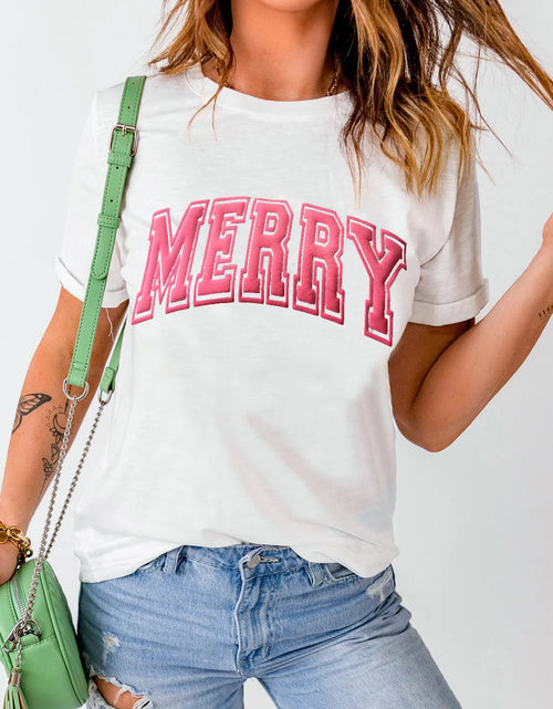 Load image into Gallery viewer, MERRY Round Neck Short Sleeve T-Shirt
