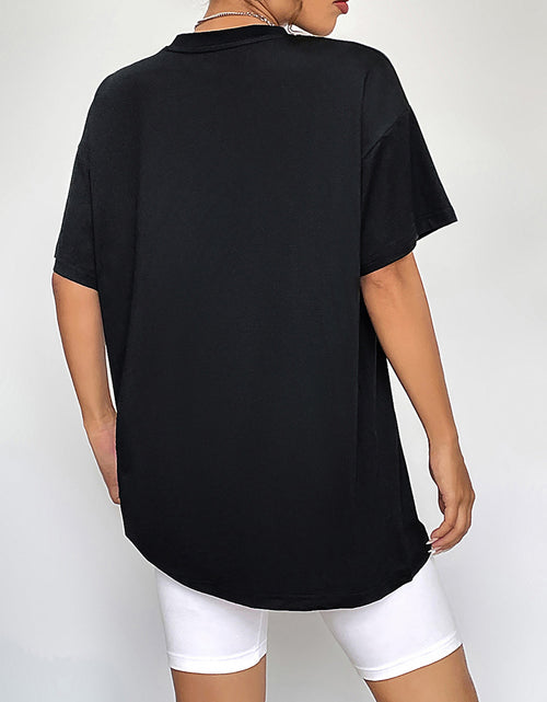 Load image into Gallery viewer, Round Neck Short Sleeve Fall Season Graphic T-Shirt
