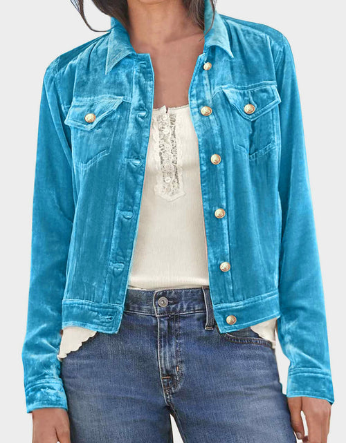 Load image into Gallery viewer, Button Up Long Sleeve Jacket with Chest Pockets
