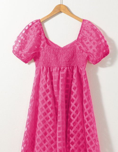Load image into Gallery viewer, Plaid Puff Sleeve Babydoll Dress
