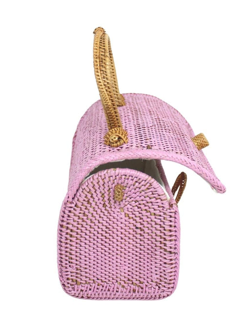 Load image into Gallery viewer, ALICE RATTAN HANDBAG IN PINK by POPPY + SAGE
