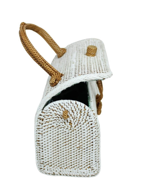 Load image into Gallery viewer, ALICE RATTAN HANDBAG IN WHITE by POPPY + SAGE
