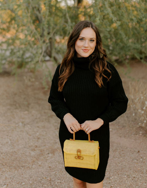 Load image into Gallery viewer, ALICE RATTAN HANDBAG IN YELLOW by POPPY + SAGE
