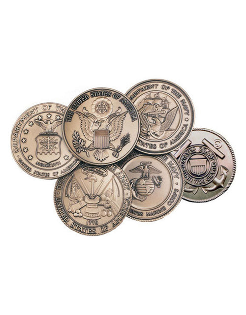 Load image into Gallery viewer, Marine Corps Brass service medallion by The Military Gift Store
