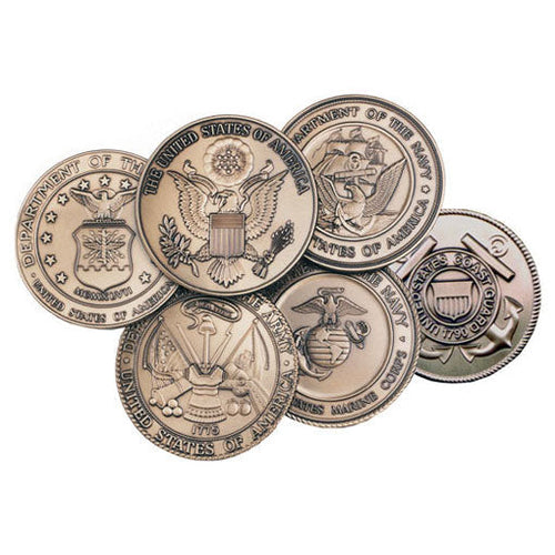 Load image into Gallery viewer, Coast Guard Service Medallion, Brass Coast Guard Medallion by The Military Gift Store
