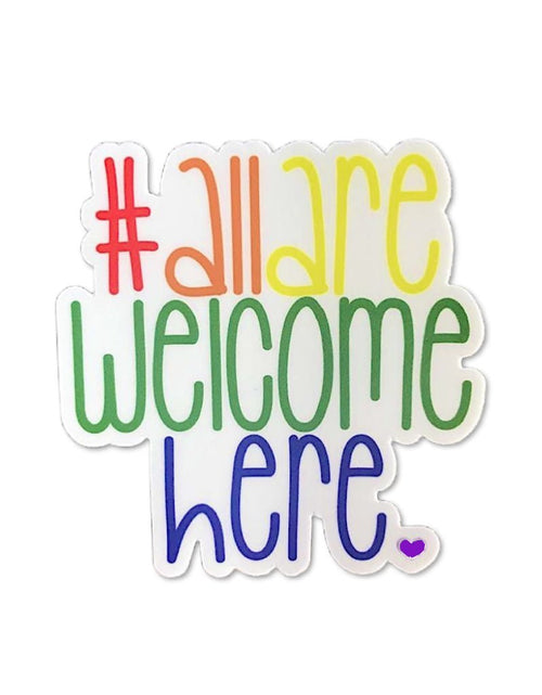 Load image into Gallery viewer, All Are Welcome Here Sticker by Kind Cotton
