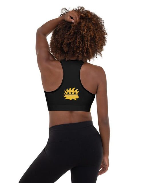 Load image into Gallery viewer, Ancap Porcupine Padded Sports Bra by Proud Libertarian
