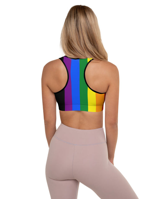 Load image into Gallery viewer, Don't Tread on Anyone LGBT Padded Sports Bra by Proud Libertarian
