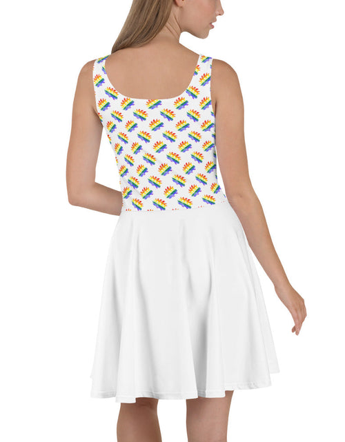 Load image into Gallery viewer, LGBTQ Pride Porcupine Skater Dress by Proud Libertarian

