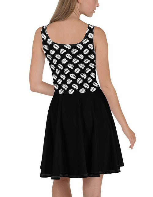 Load image into Gallery viewer, Black Porcupine Skater Dress by Proud Libertarian
