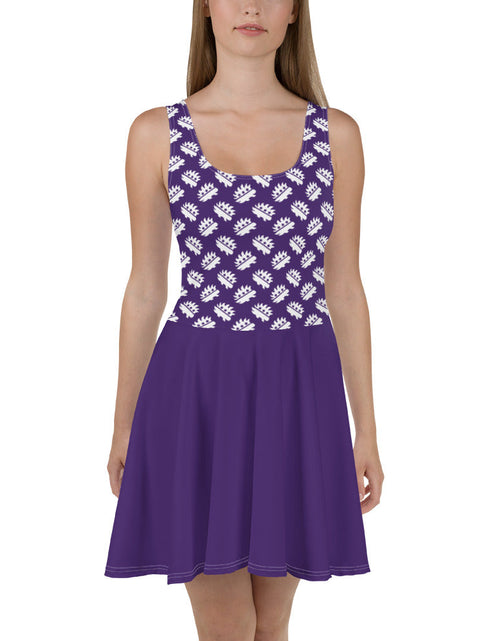 Load image into Gallery viewer, Purple Porcupine Skater Dress by Proud Libertarian
