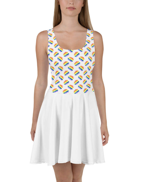 Load image into Gallery viewer, LGBTQ Pride Porcupine Skater Dress by Proud Libertarian
