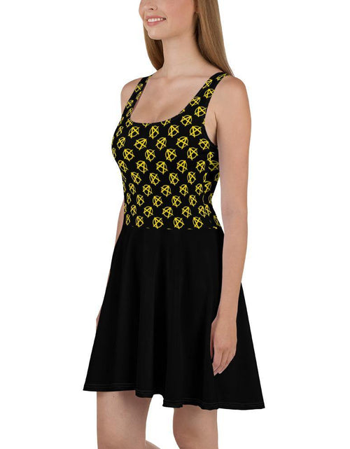 Load image into Gallery viewer, Ancap Anarchy Skater Dress (Black) by Proud Libertarian
