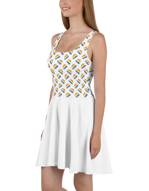 Load image into Gallery viewer, LGBTQ Pride Porcupine Skater Dress by Proud Libertarian
