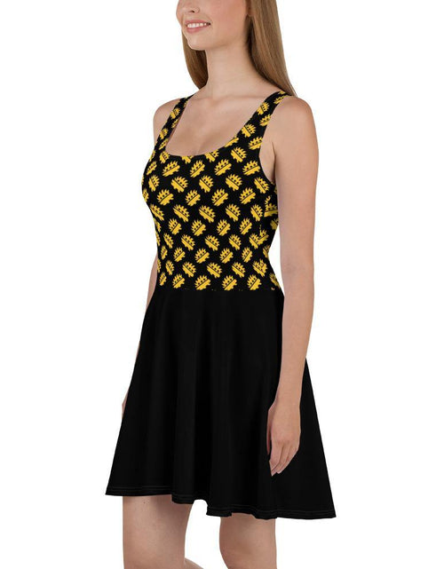Load image into Gallery viewer, Ancap Porcupine Skater Dress (Black) by Proud Libertarian
