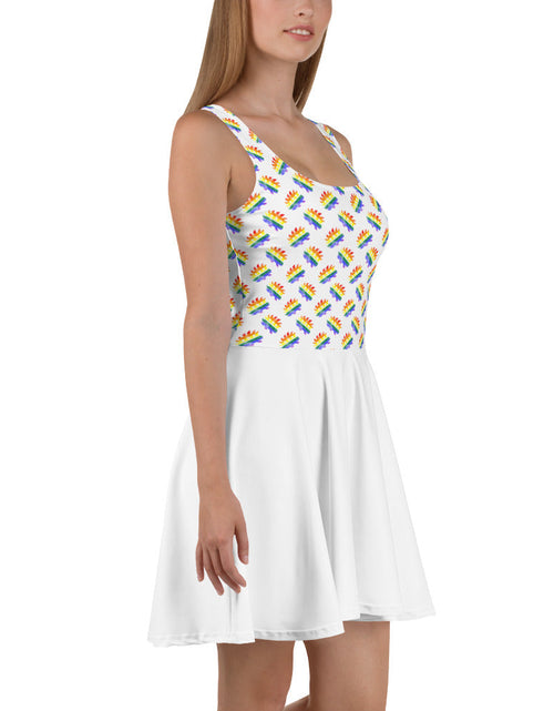 Load image into Gallery viewer, LGBTQ Pride Porcupine Skater Dress by Proud Libertarian
