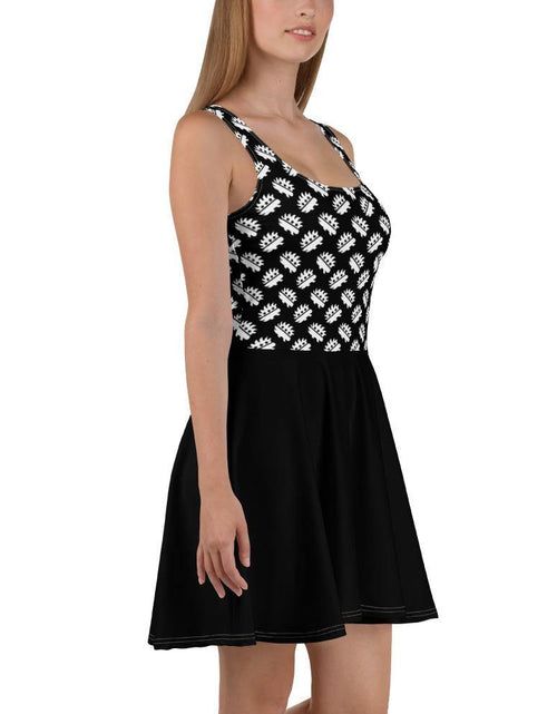 Load image into Gallery viewer, Black Porcupine Skater Dress by Proud Libertarian
