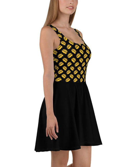 Load image into Gallery viewer, Ancap Porcupine Skater Dress (Black) by Proud Libertarian
