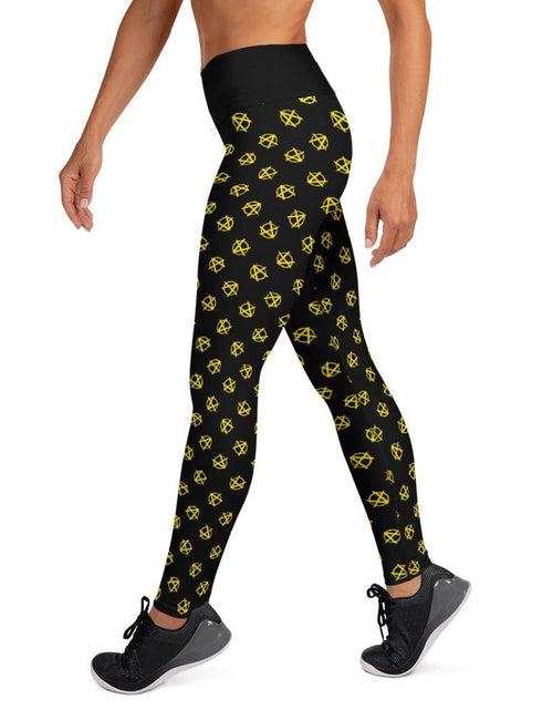 Load image into Gallery viewer, Ancap Anarchy Yoga Leggings by Proud Libertarian
