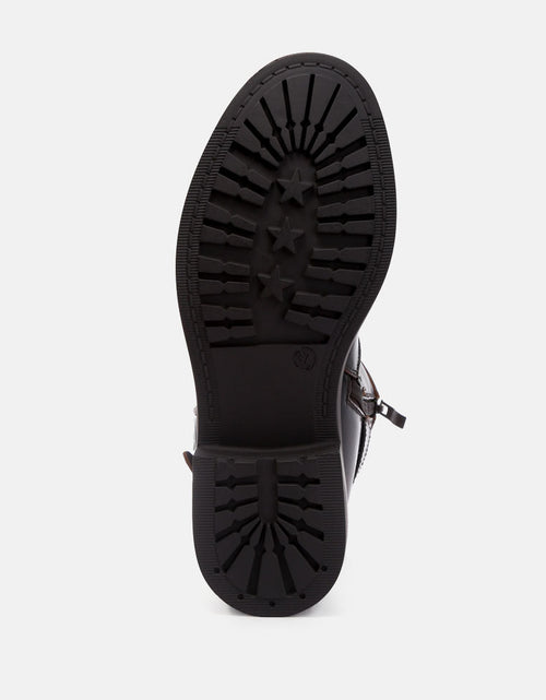 Load image into Gallery viewer, allux brushed faux leather pin buckle boots by London Rag
