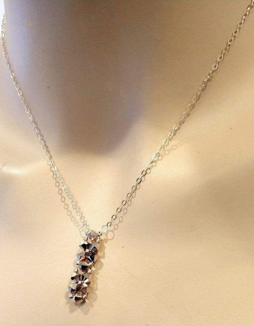 Load image into Gallery viewer, Super Sparkly Crystal Rock Candy Beaded Rose Gold Crystal Bar Necklace by Alexa Martha Designs
