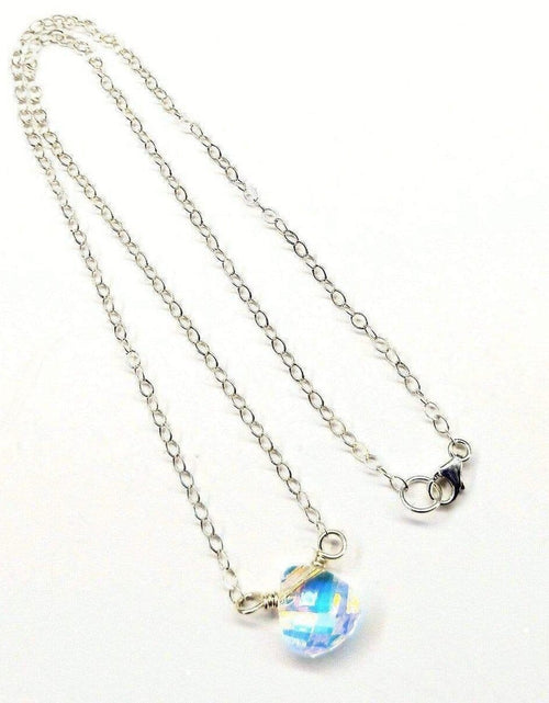 Load image into Gallery viewer, Sterling Silver Wire Wrapped Crystal Briolette Drop Necklace by Alexa Martha Designs
