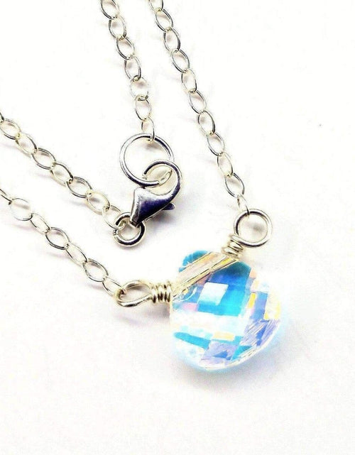 Load image into Gallery viewer, Sterling Silver Wire Wrapped Crystal Briolette Drop Necklace by Alexa Martha Designs
