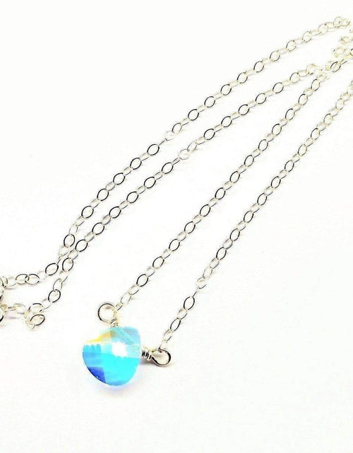 Load image into Gallery viewer, Sterling Silver Wire Wrapped Crystal Briolette Drop Necklace by Alexa Martha Designs
