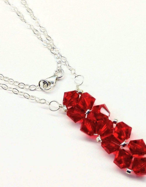 Load image into Gallery viewer, Handmade Wire Woven Crystal Rock Candy Necklace in Various Colors by Alexa Martha Designs
