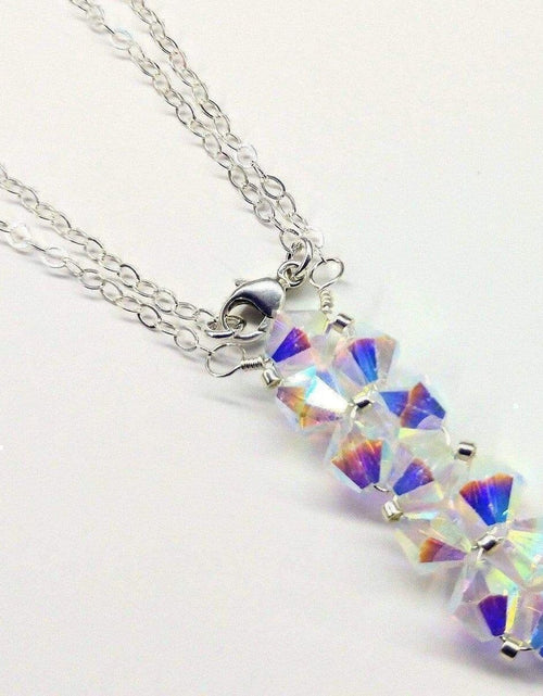 Load image into Gallery viewer, Handmade Wire Woven Crystal Rock Candy Necklace in Various Colors by Alexa Martha Designs

