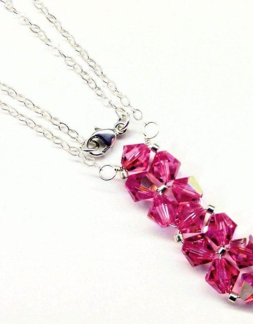 Load image into Gallery viewer, Handmade Wire Woven Crystal Rock Candy Necklace in Various Colors by Alexa Martha Designs
