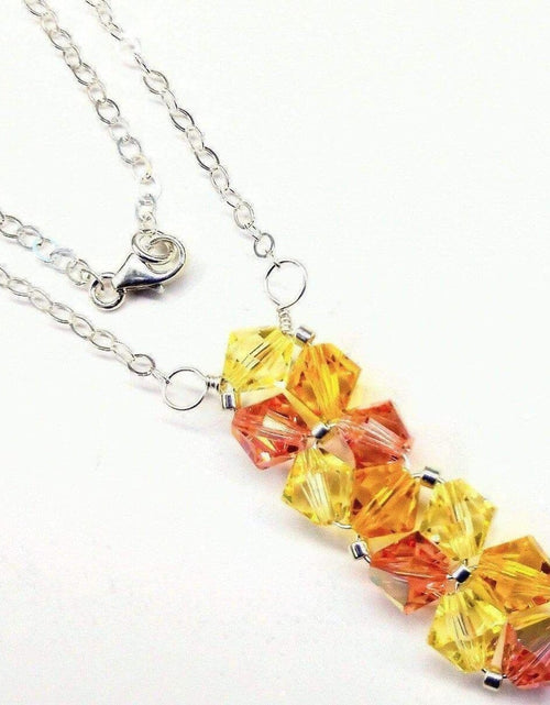 Load image into Gallery viewer, Handmade Wire Woven Crystal Rock Candy Necklace in Various Colors by Alexa Martha Designs
