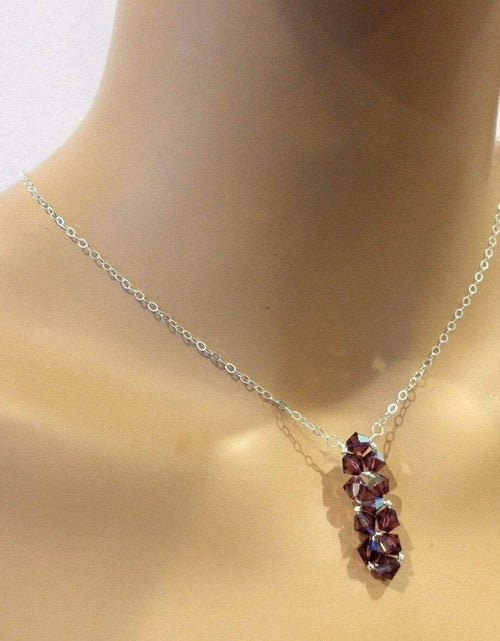 Load image into Gallery viewer, Handmade Wire Woven Crystal Rock Candy Necklace in Various Colors by Alexa Martha Designs
