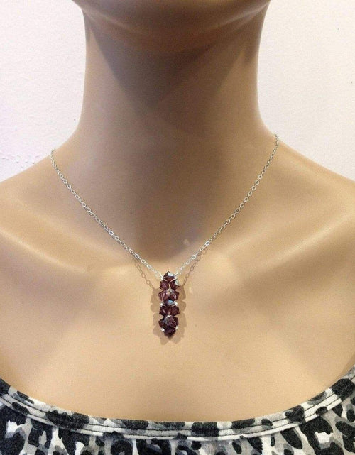 Load image into Gallery viewer, Handmade Wire Woven Crystal Rock Candy Necklace in Various Colors by Alexa Martha Designs

