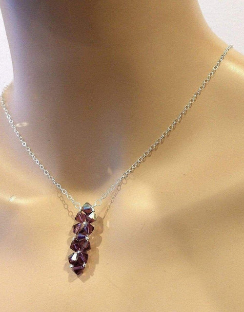 Load image into Gallery viewer, Handmade Wire Woven Crystal Rock Candy Necklace in Various Colors by Alexa Martha Designs
