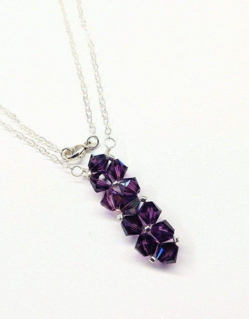 Load image into Gallery viewer, Handmade Wire Woven Crystal Rock Candy Necklace in Various Colors by Alexa Martha Designs
