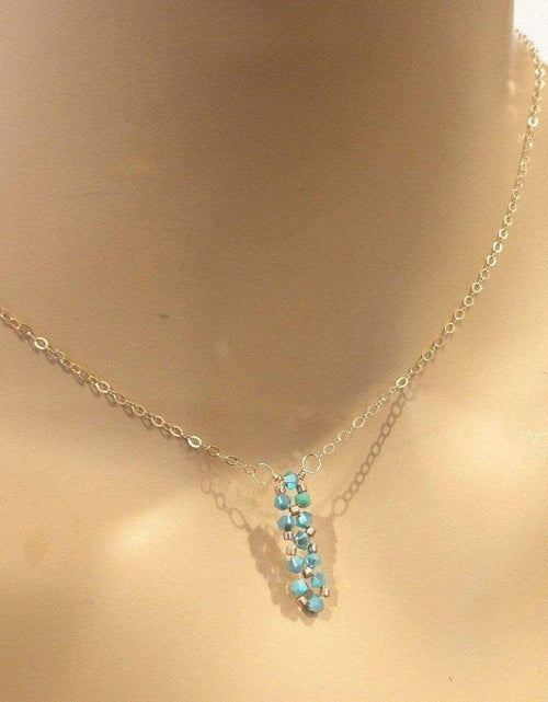 Load image into Gallery viewer, Tiny Super Sparkly Rock Candy Crystal Bar Necklace by Alexa Martha Designs
