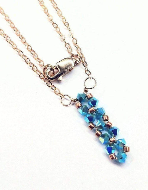 Load image into Gallery viewer, Tiny Super Sparkly Rock Candy Crystal Bar Necklace by Alexa Martha Designs
