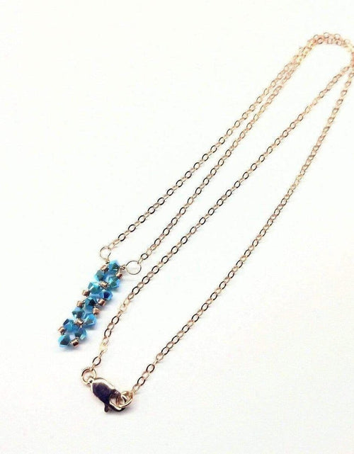 Load image into Gallery viewer, Tiny Super Sparkly Rock Candy Crystal Bar Necklace by Alexa Martha Designs
